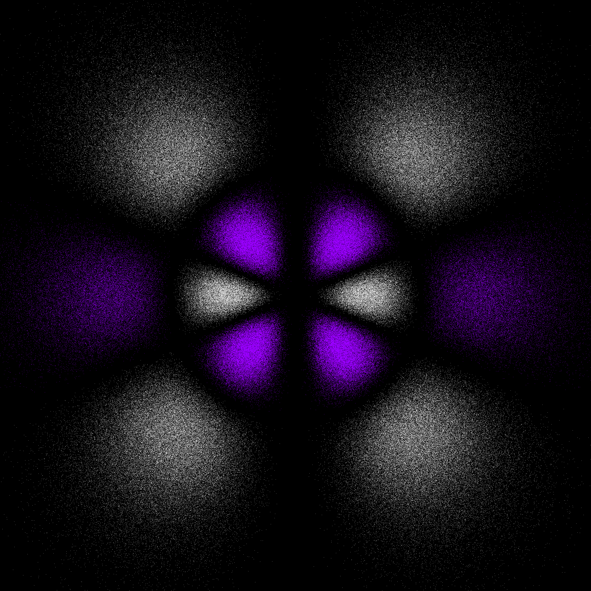 Electron dot-density plot of the 6g_xyz orbital.