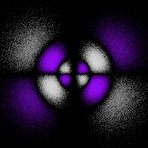 Electron dot-density plot of the 7g_xxx_3xyy orbital.