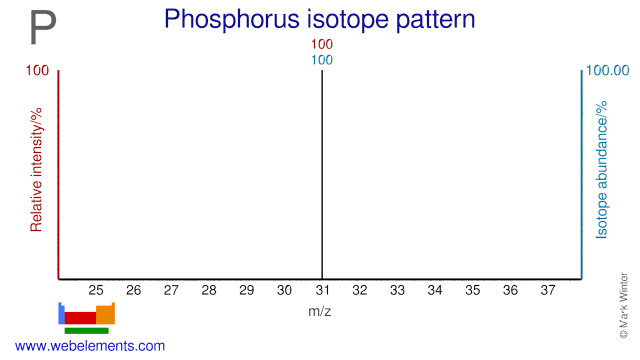 Isotope abundances of phosphorus