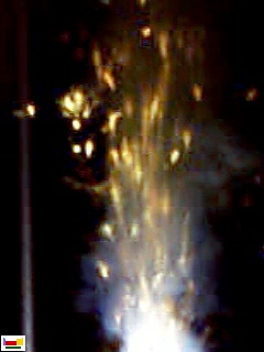 iron filings salts cause sparks in flames.